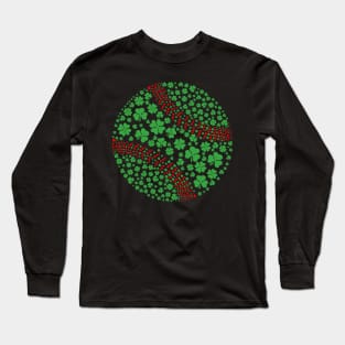 Happy St Patricks Day Shamrock Baseball Lovers Men Kids Boys Long Sleeve T-Shirt